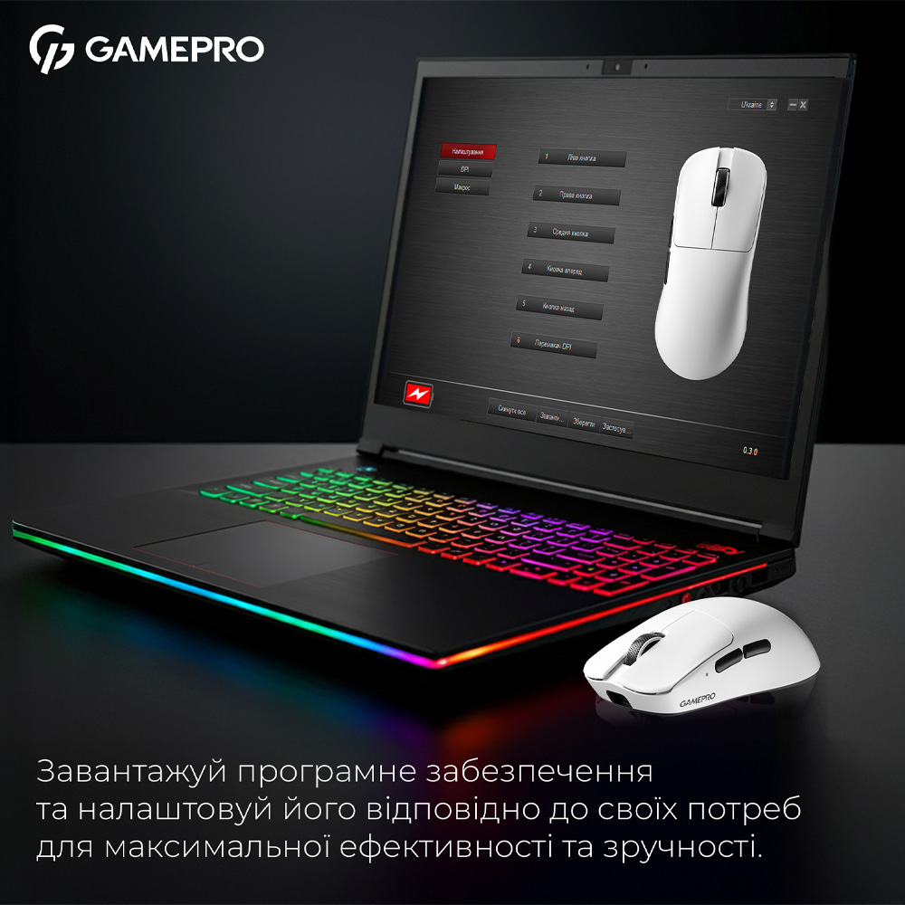 В Україні Миша GAMEPRO Asgard Odin 8K PAW3950 White (GM035W)