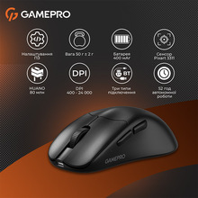 Миша GAMEPRO Genesis Avenger Black (GM096B)