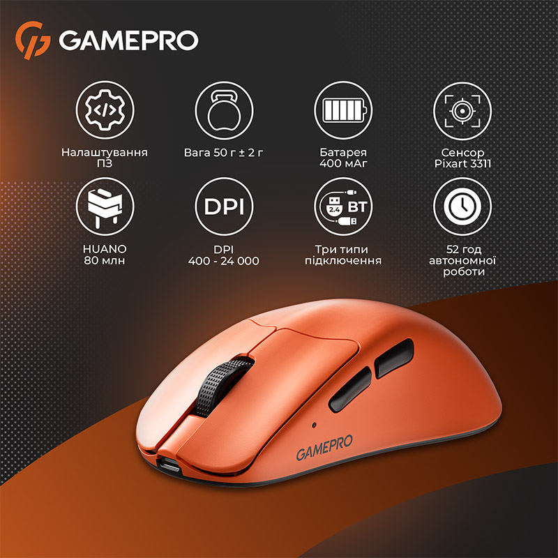 Фото 14 Мышь GAMEPRO Genesis Avenger Orange (GM096O)