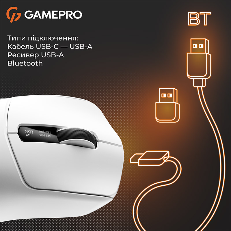 Зовнішній вигляд Миша GAMEPRO Genesis Ranker Whhite (GM012W)