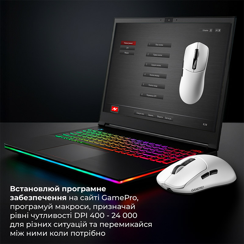 Покупка Миша GAMEPRO Genesis Ranker Whhite (GM012W)