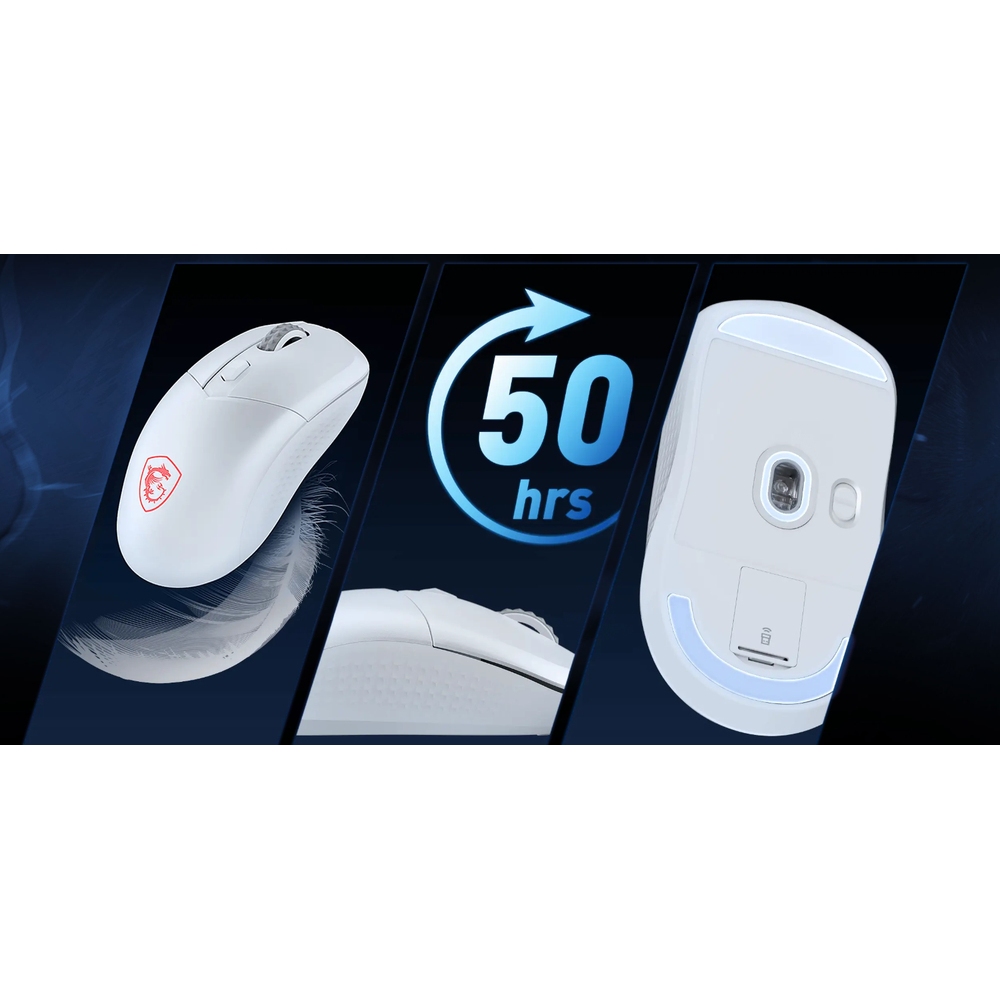 Зовнішній вигляд Миша MSI VERSA 300 W White (S12-4301440-CLA)