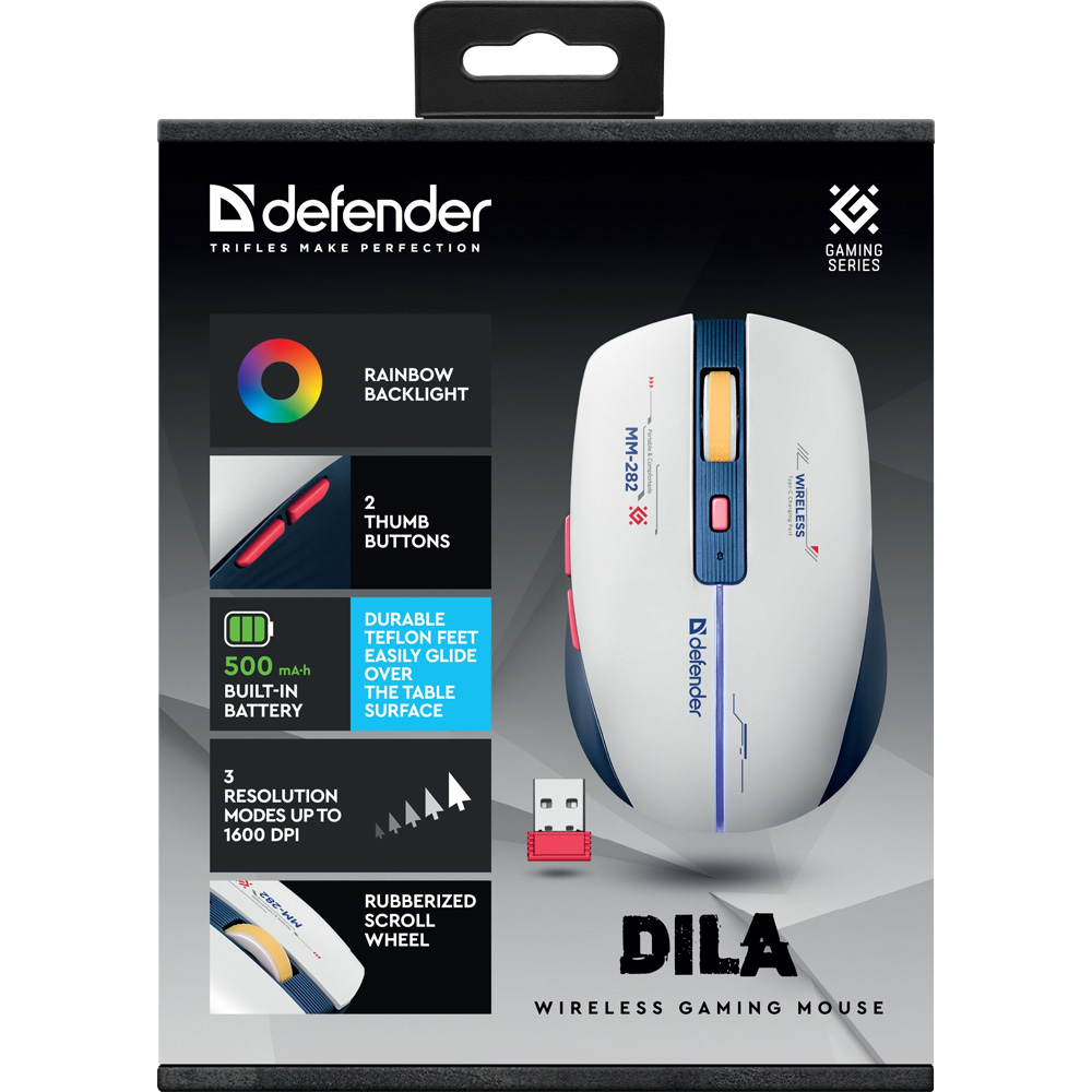 Заказать Мышь DEFENDER Dila MM-282 White-Blue (52282)