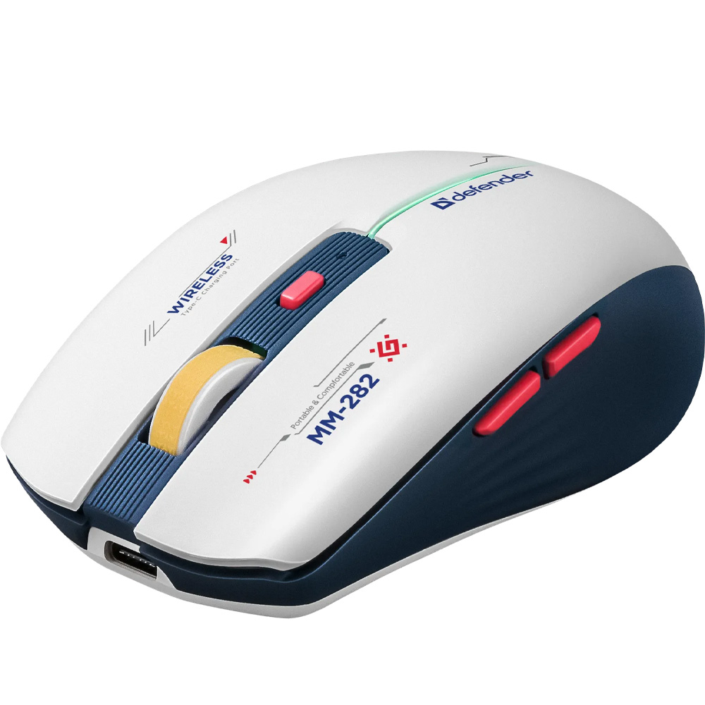 Мышь DEFENDER Dila MM-282 White-Blue (52282) Тип подключения беспроводное