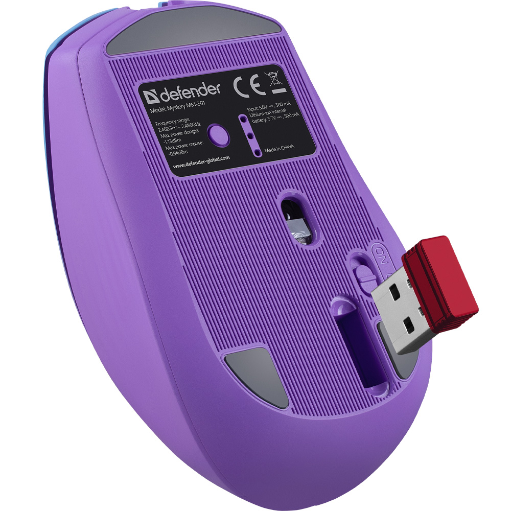 Внешний вид Мышь DEFENDER Mystery MM-301 LED Violet (52301)