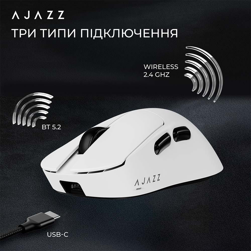 В Украине Мышь AJAZZ v2 max White-3 Model-3311 (AJ179-V2-MAX-W)
