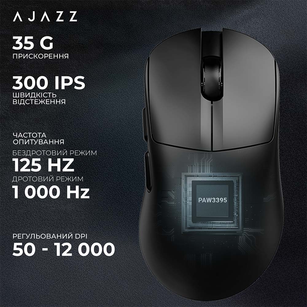Зображення Миша AJAZZ V2 Max Black-3 Mod-3311 (AJ179-V2-MAX-B)