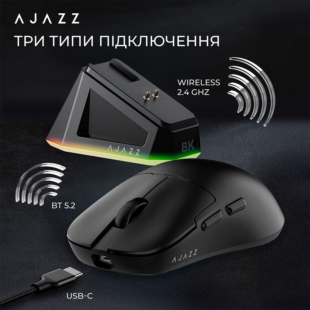 В Україні Миша AJAZZ AJ159 Pro Wireless Black (AJ159-PRO-B)