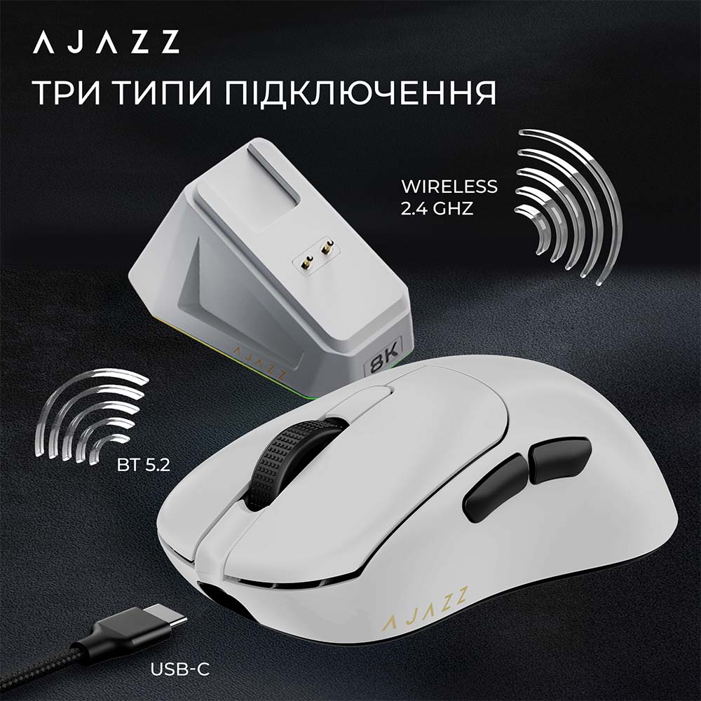 В інтернет магазині Миша AJAZZ AJ179 PRO White (AJ179-PRO-W)