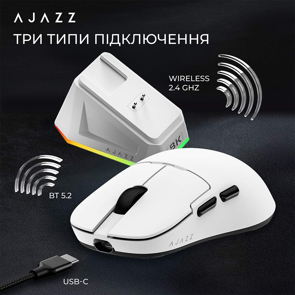 В Україні Миша AJAZZ AJ159 PRO White (AJ159-PRO-W)