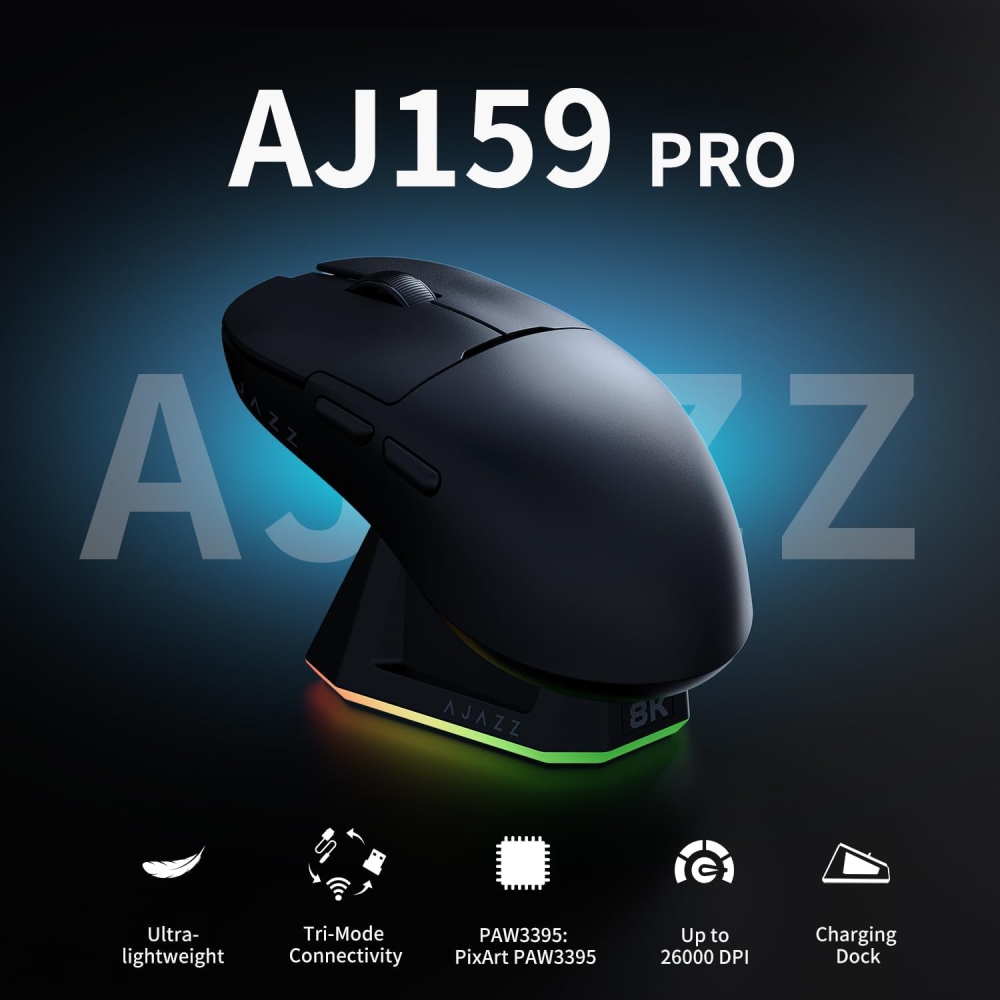 Миша AJAZZ AJ159 PRO White (AJ159-PRO-W) Тип підключення комбіноване