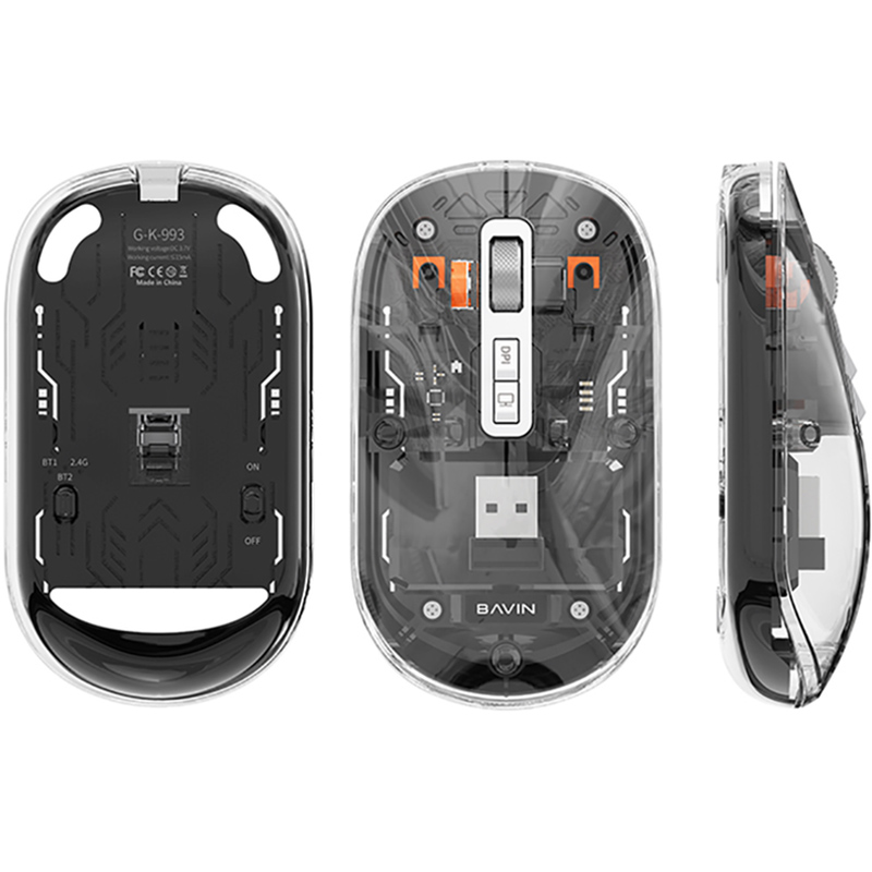 Миша BAVIN G-K-993 Wireless 2.4G Plug-and-play DPI Bluetooth 5.1 Black (G-K-993-BK) Тип підключення бездротове