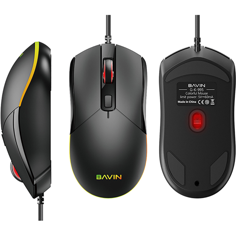 Миша BAVIN G-K-995 RGB Optical USB DPI Black (G-K-995-BK) Тип підключення дротове