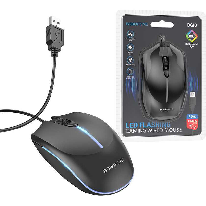 Миша BOROFONE BG10 Black (6941991102745) Розподільча здатність сенсору 1000