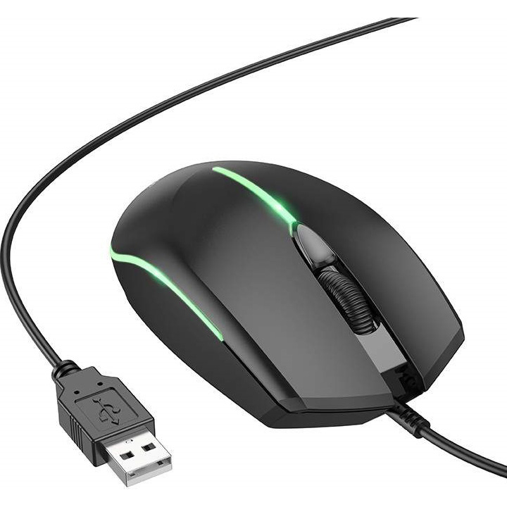 Миша BOROFONE BG10 Black (6941991102745) Дротове підключення USB