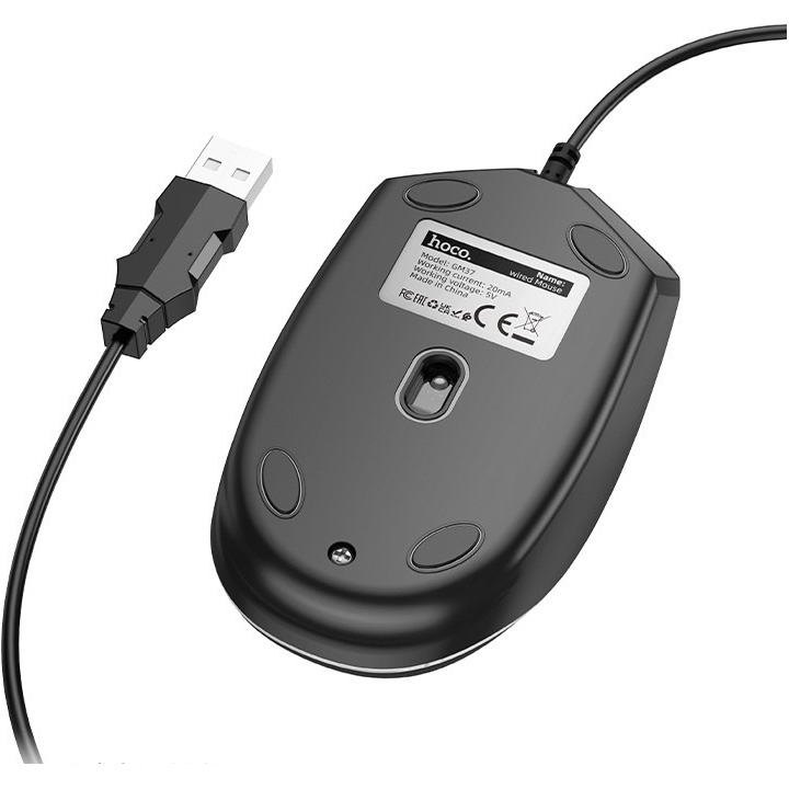 Мышь HOCO GM37 Black (6942007647953) Проводное подключение USB