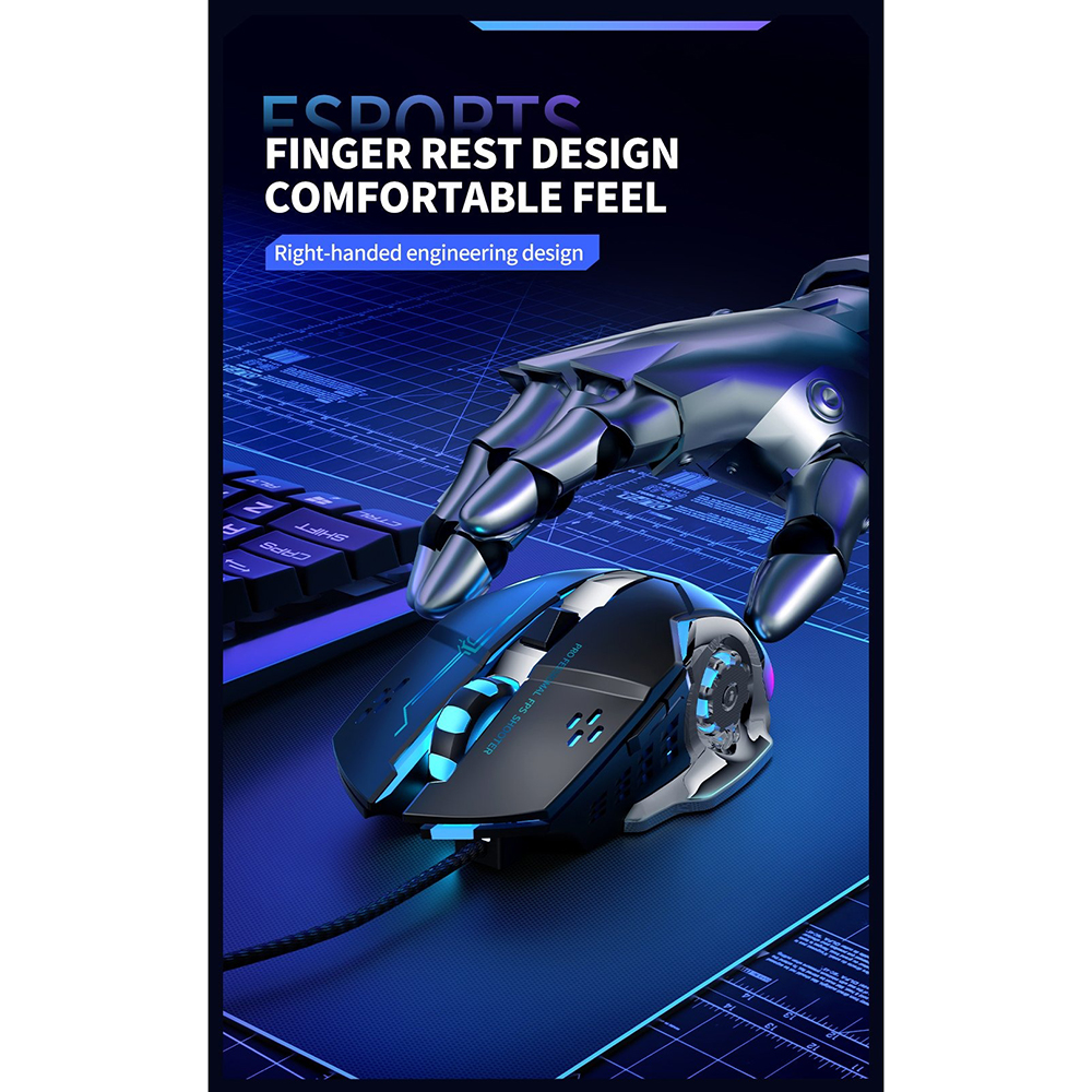 Фото Мышь XO M10 Gaming Black+Silver
