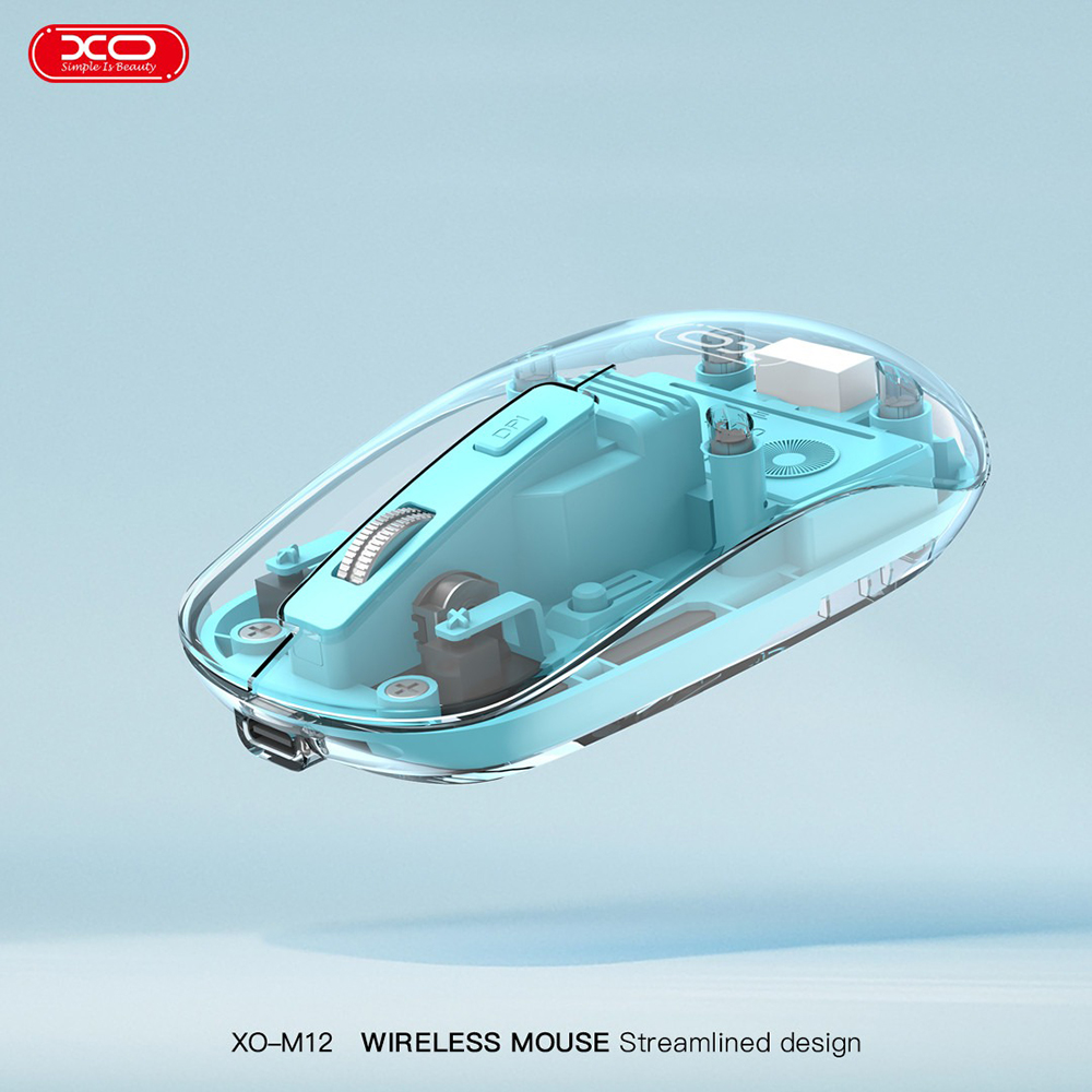 Мышь XO M12 BT Transparent Blue Беспроводное подключение Bluetooth + RF