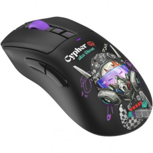 Мышь BLOODY R73 Ultra Duo Cypher Ghost Комплектация мышь, два кабеля USB/Type-C, докинговый приемник, USB-приемник 2.4 ГГц, Type-C переходник, противопрепятственный удлинитель, комплект тефлоновых ножек, противоскользящие накладки (грипсы), гарантийный талон, руководство пользователя