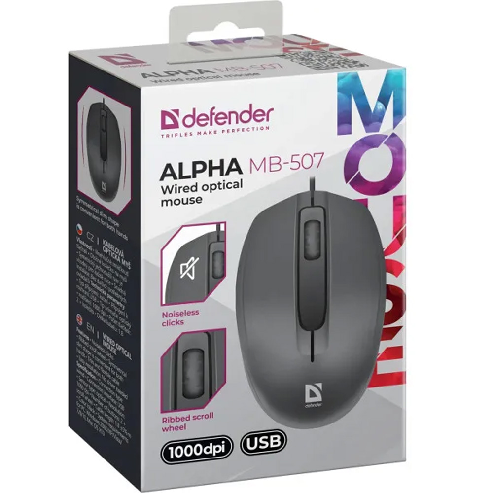 Мышь DEFENDER Alpha MB-507 Вlack (52507) Тип сенсора оптический