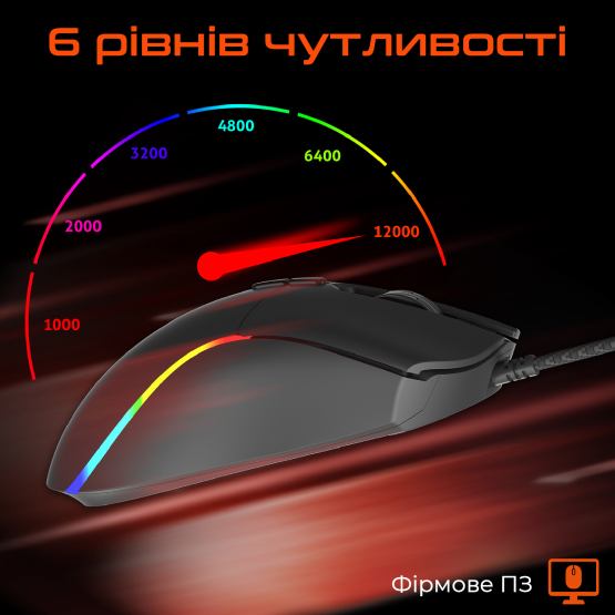 Мышь MEETION MT-GM19_2023-A Black Проводное подключение USB