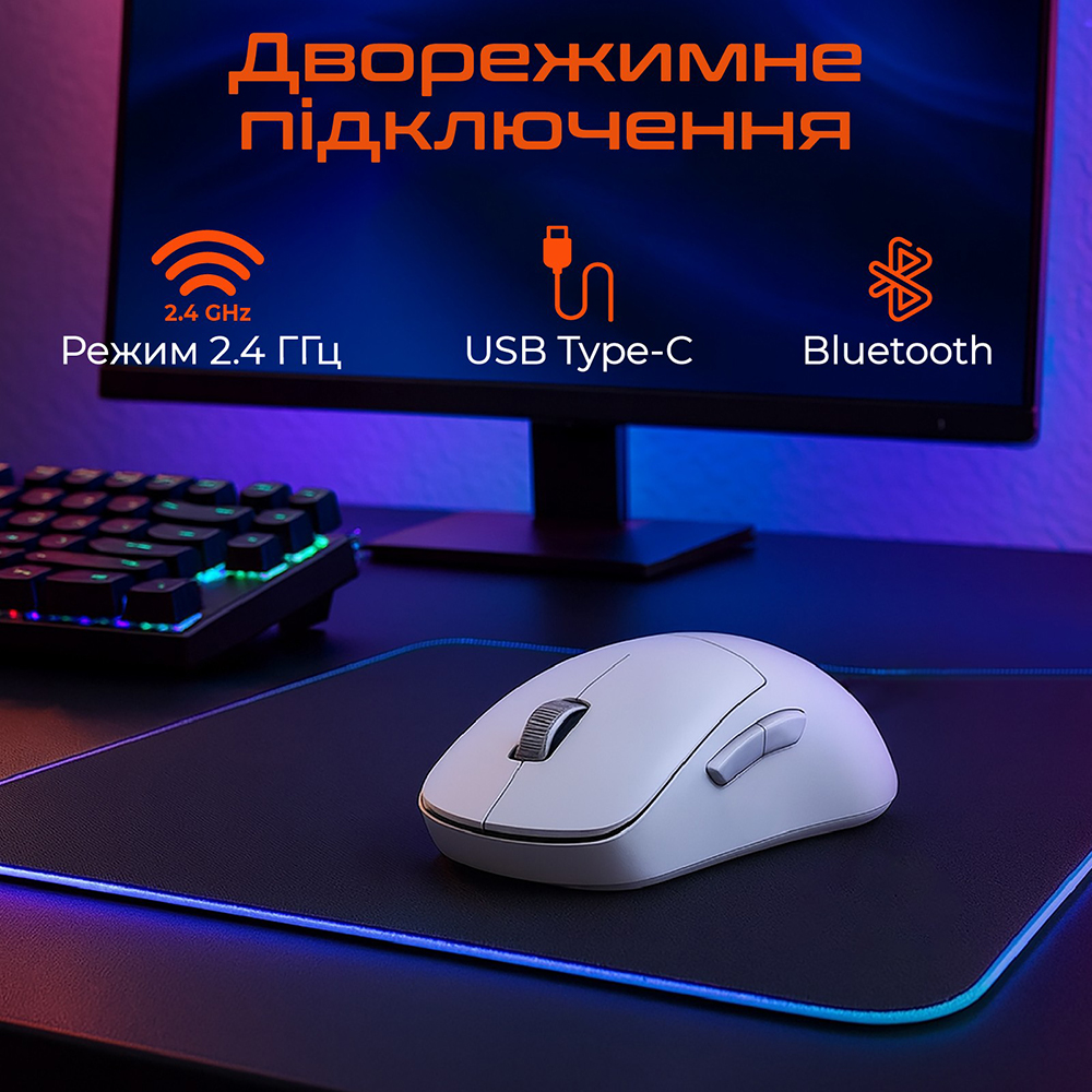 Внешний вид Мышь MEETION GW40 Pro White (MT-GW40_PRO-B)