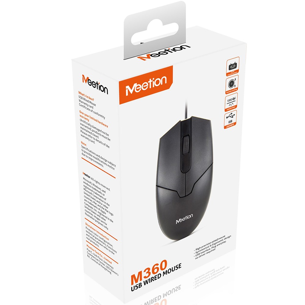 Мышь MEETION M360 Black (MT-M360-A160CM) Тип подключения проводное