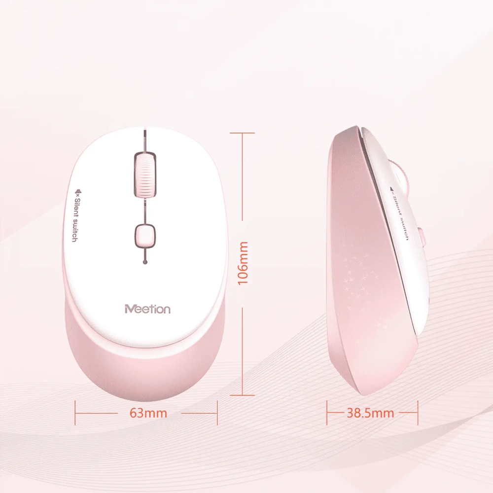 Мышь MEETION MT-R571 Pink (MT-R571-P) Беспроводное подключение RF