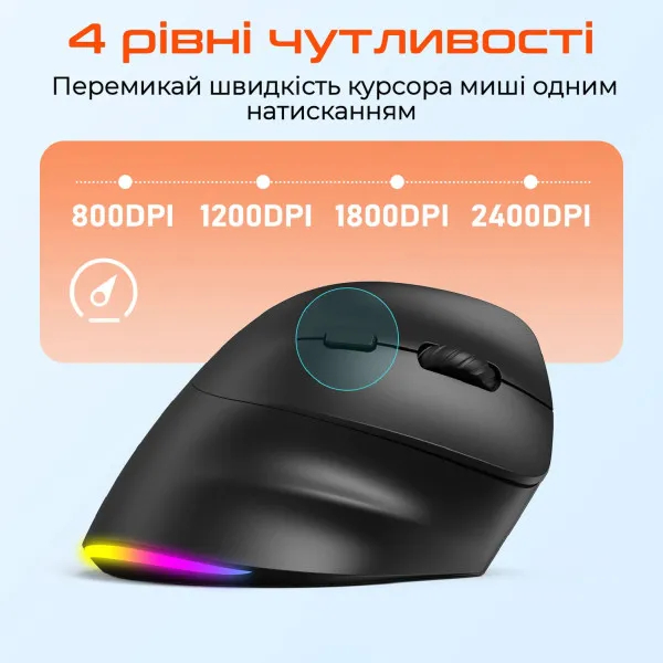 Мышь MEETION MT-BTM010R Black (MT-BTM010R-A) Беспроводное подключение Bluetooth + RF