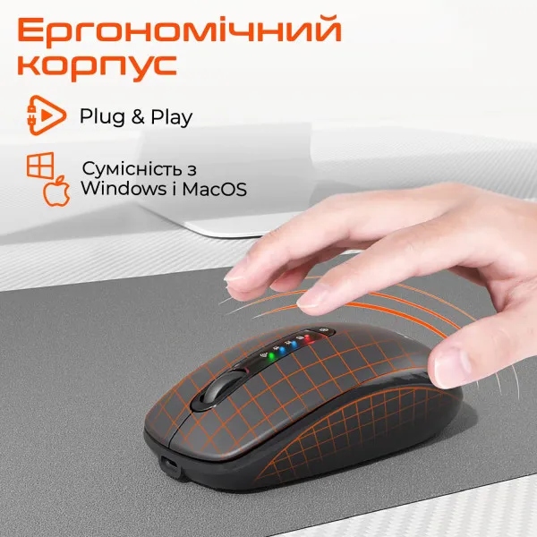 Мышь MEETION MT-BTM100R Black (MT-BTM100R-A) Беспроводное подключение Bluetooth + RF