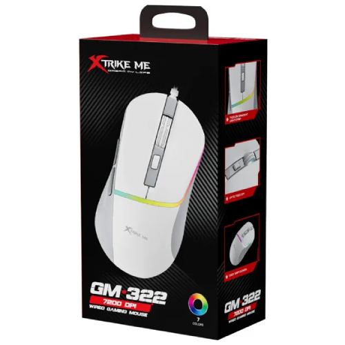 Мышь XTRIKE ME GM-322 White (GM-322WH) Тип подключения проводное