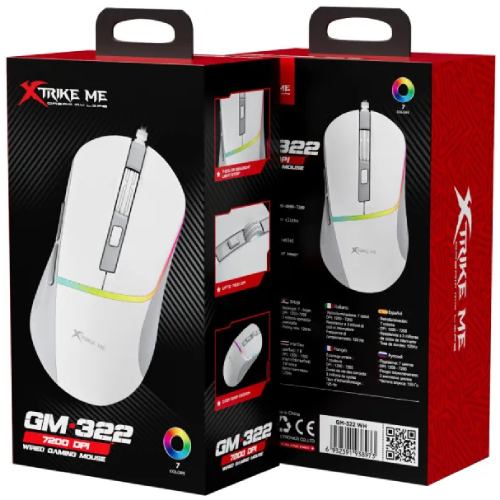 Мышь XTRIKE ME GM-322 White (GM-322WH) Проводное подключение USB