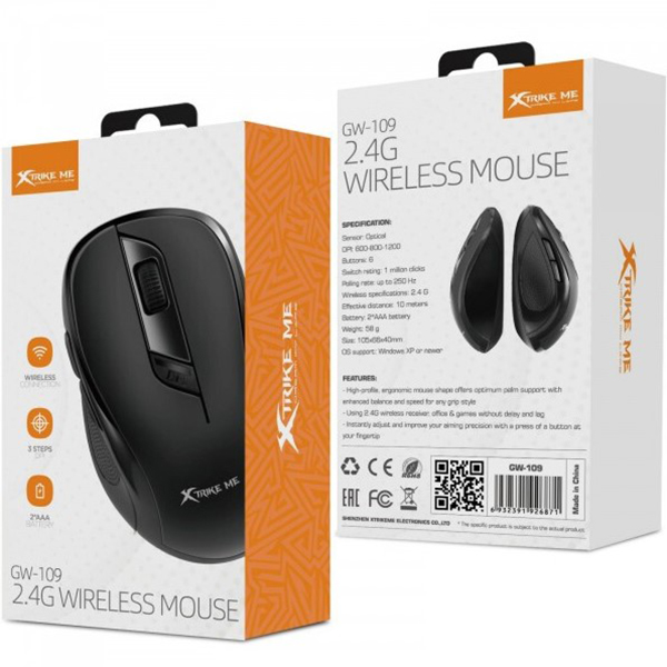 Фото Миша XTRIKE ME Black (GW-109)
