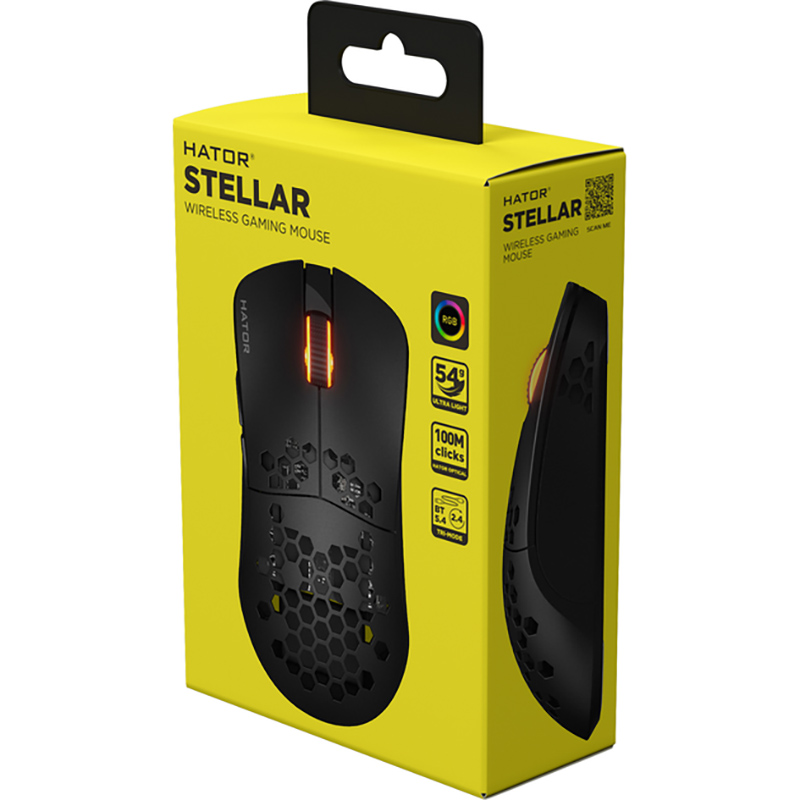 Фото Мышь HATOR Stellar Wireless Black (HTM650)