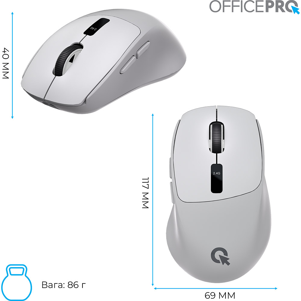 В інтернет магазині Миша OFFICEPRO M398G Silent Click Wireless Gray