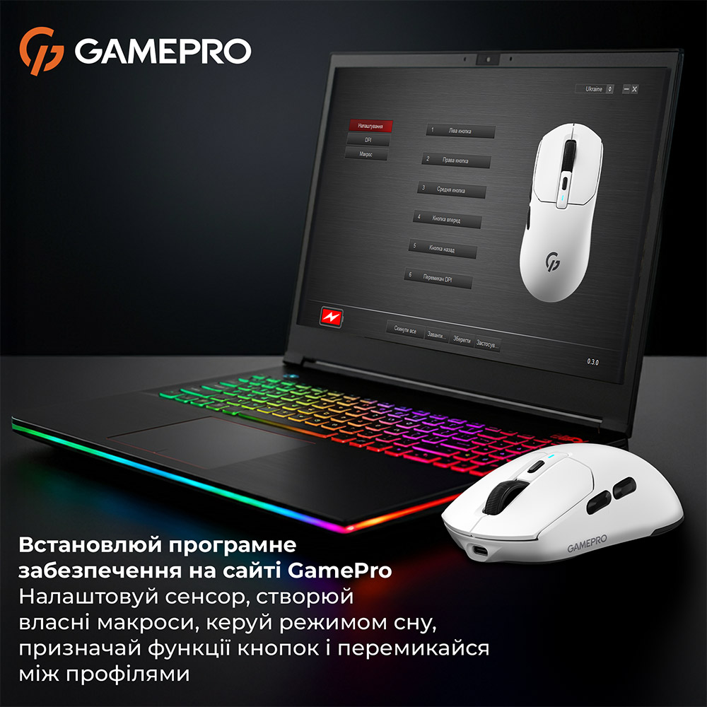 В Україні Миша GamePro Genesis Airmaster Wireless/Bluetooth/USB White (GM167W)