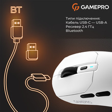 Миша GamePro Genesis Airmaster Wireless/Bluetooth/USB White (GM167W)