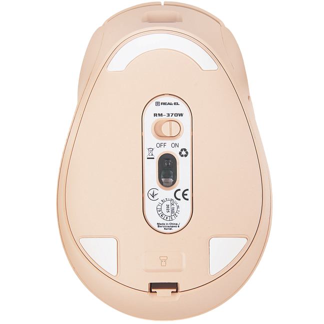 Зовнішній вигляд Миша REAL EL RM-370W Beige (EL123200056)