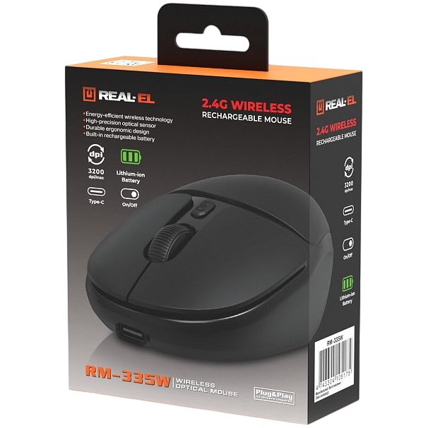В інтернет магазині Миша REAL EL RM-335W Black (EL123200055)