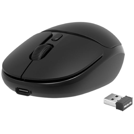 Миша REAL EL RM-335W Black (EL123200055) Бездротове підключення RF