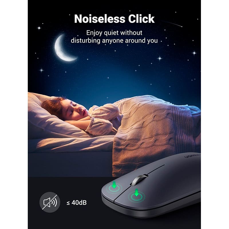 Фото Мышь UGREEN MU001 Wireless Black (90372)