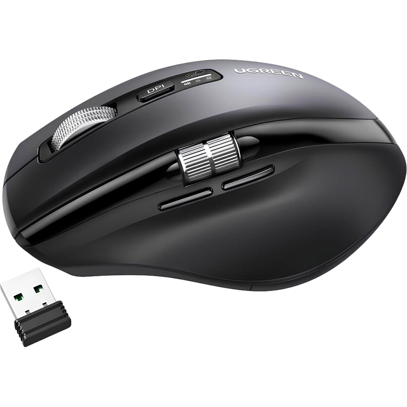 Мышь UGREEN M751 Ergonomic Contoured-Shape Black (45792) Комплектация RF модуль