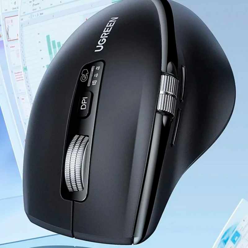 Внешний вид Мышь UGREEN M751 Ergonomic Contoured-Shape Black (45792)