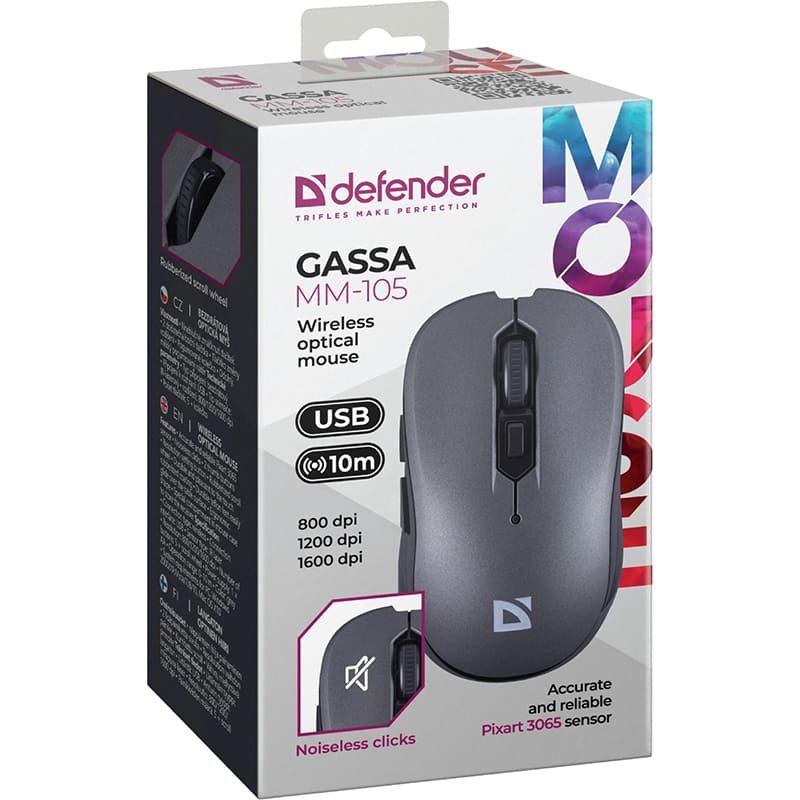 Внешний вид Мышь DEFENDER Gassa MM-105 Grey (52104)