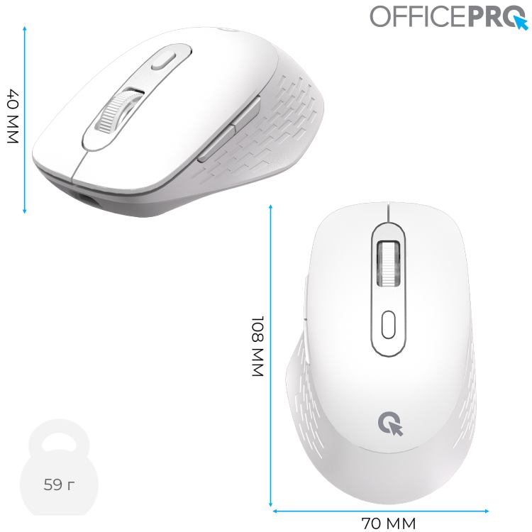В інтернет магазині Миша OFFICEPRO M265W Wireless Silent Click White (M265W)