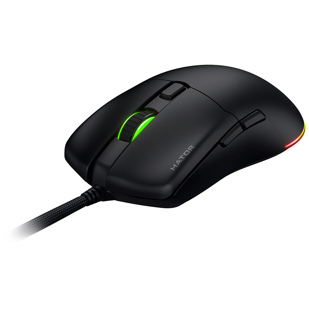 Мышь HATOR Pulsar 3 PRO Black (HTM620) Дополнительно Cенсор PixArt 3395; Оптические переключатели с ресурсом до 100 млн нажатий; Гибкий кабель из паракорда; Светодиодная линия с 12 зонами подсветки; Глайды со 100% PTFE для плавного скольжения