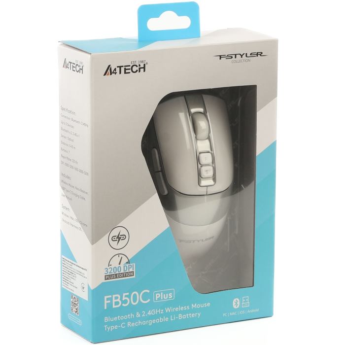 У Фокстрот Миша A4TECH Fstyler FB50C Plus White