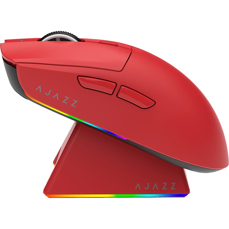 Миша AJAZZ AJ139 V2 MC Red (AJ139-V2-MC-R) Додатково Індикатор рівня заряду; До 80 мільйонів натискань; Магнітна зарядна станція; Сенсор PAW3311