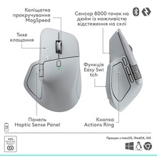Мышь LOGITECH MX Master 4 Performance Wireless Pale Grey (L910-007563)