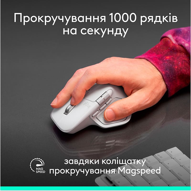 Изображение Мышь LOGITECH MX Master 4 for Mac Performance Wireless White/Silver (L910-007576)